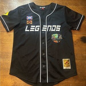 Black Pike Legends Baseball Jersey with patches